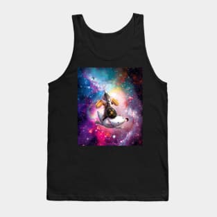 Warrior Space Cat Riding Axolotl - Hotdog Tank Top